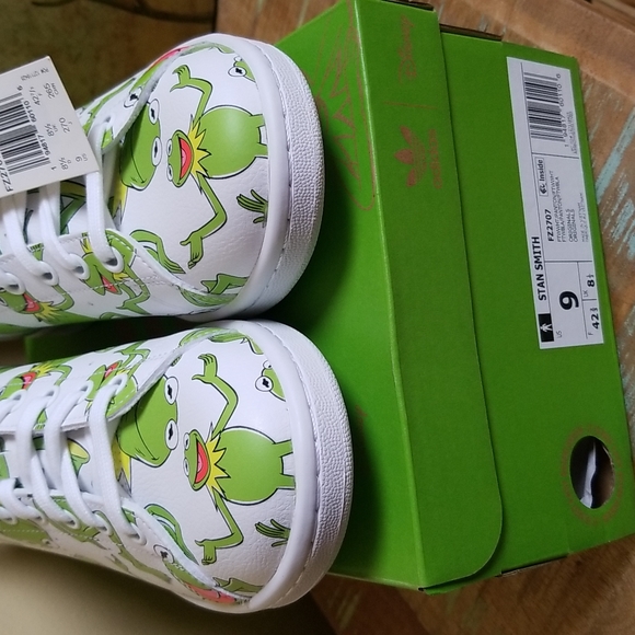 NWT Adidas Stan Smith Kermit The Frog - SZ 9 - Picture 4 of 13